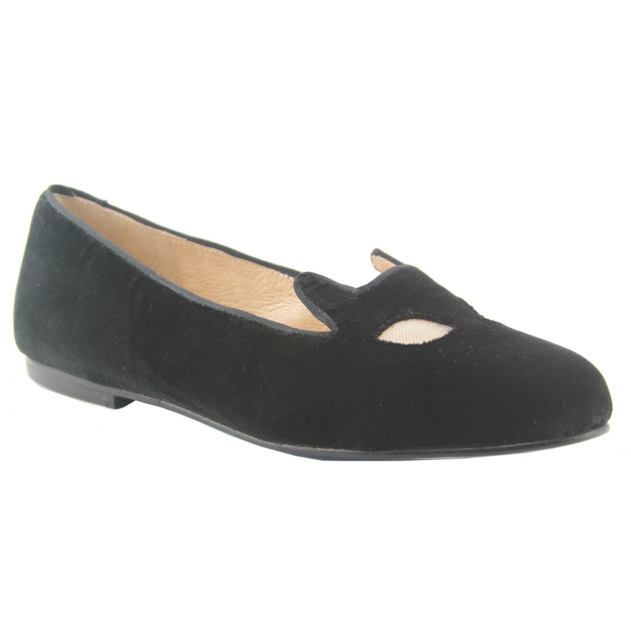 Flats French Sole | Meow - Black Velvet