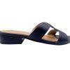 Flats French Sole | Katrina - Navy Leather