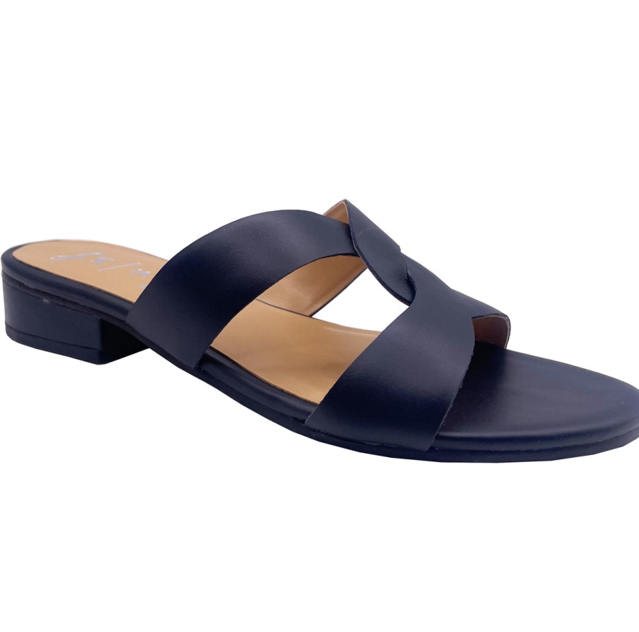 Flats French Sole | Katrina - Navy Leather