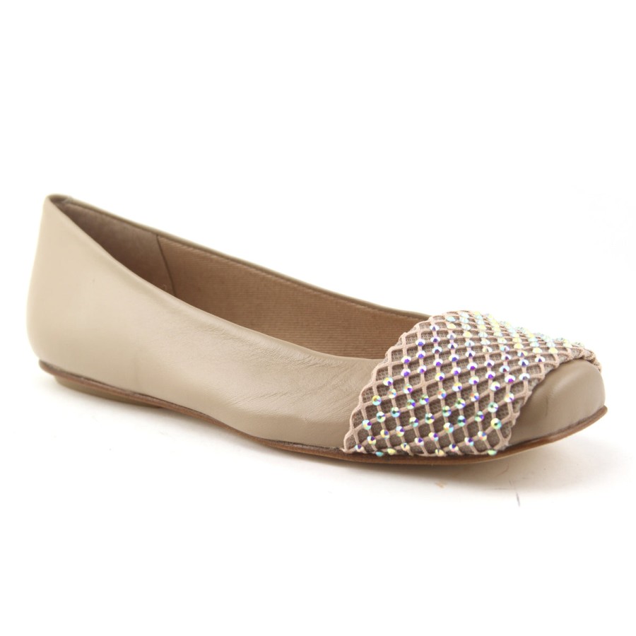 Flats French Sole | Via - Taupe Leather