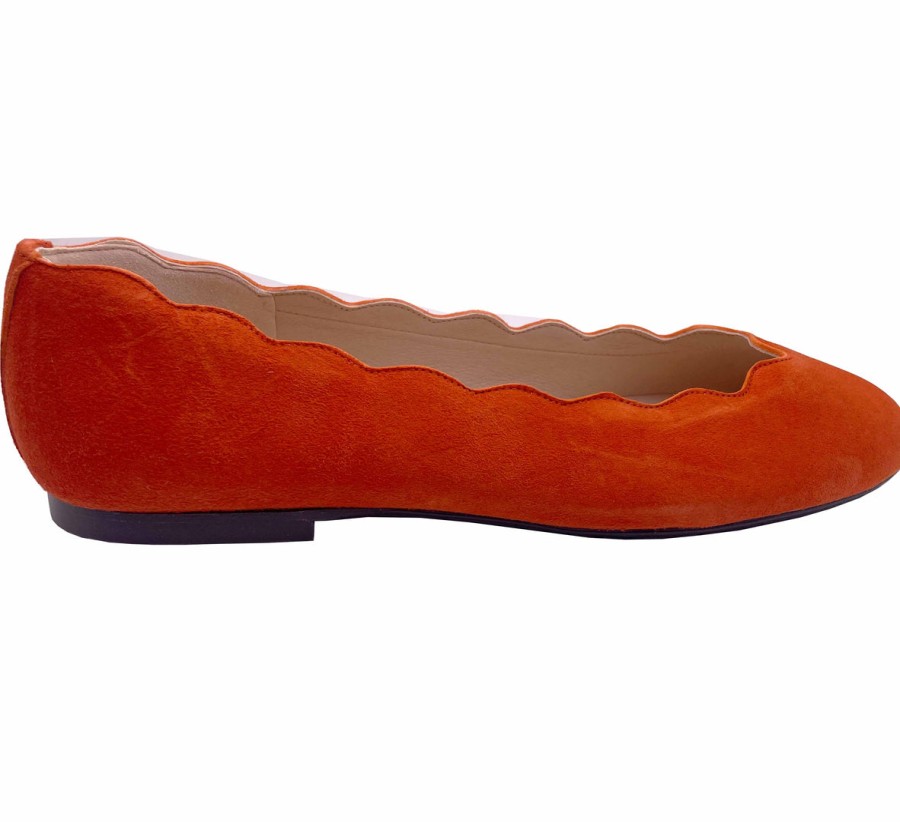 Flats French Sole | Jigsaw - Orange Suede