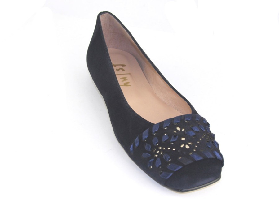 Flats French Sole | Deuce - Navy Suede