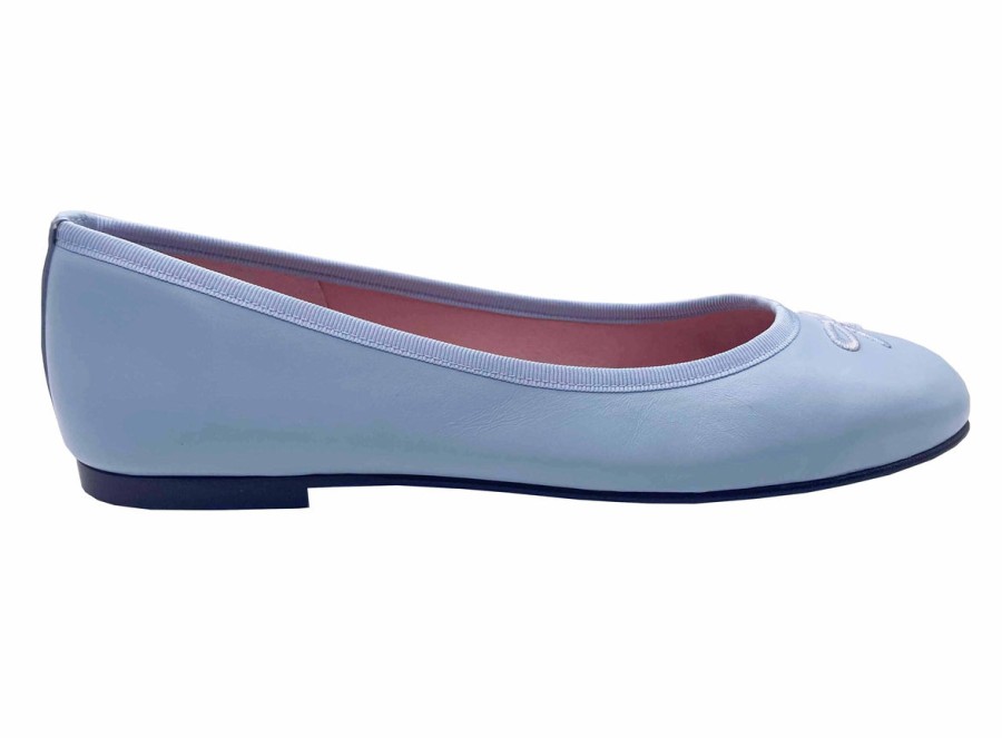 Flats French Sole | Kathy - Ibiza Blue Leather