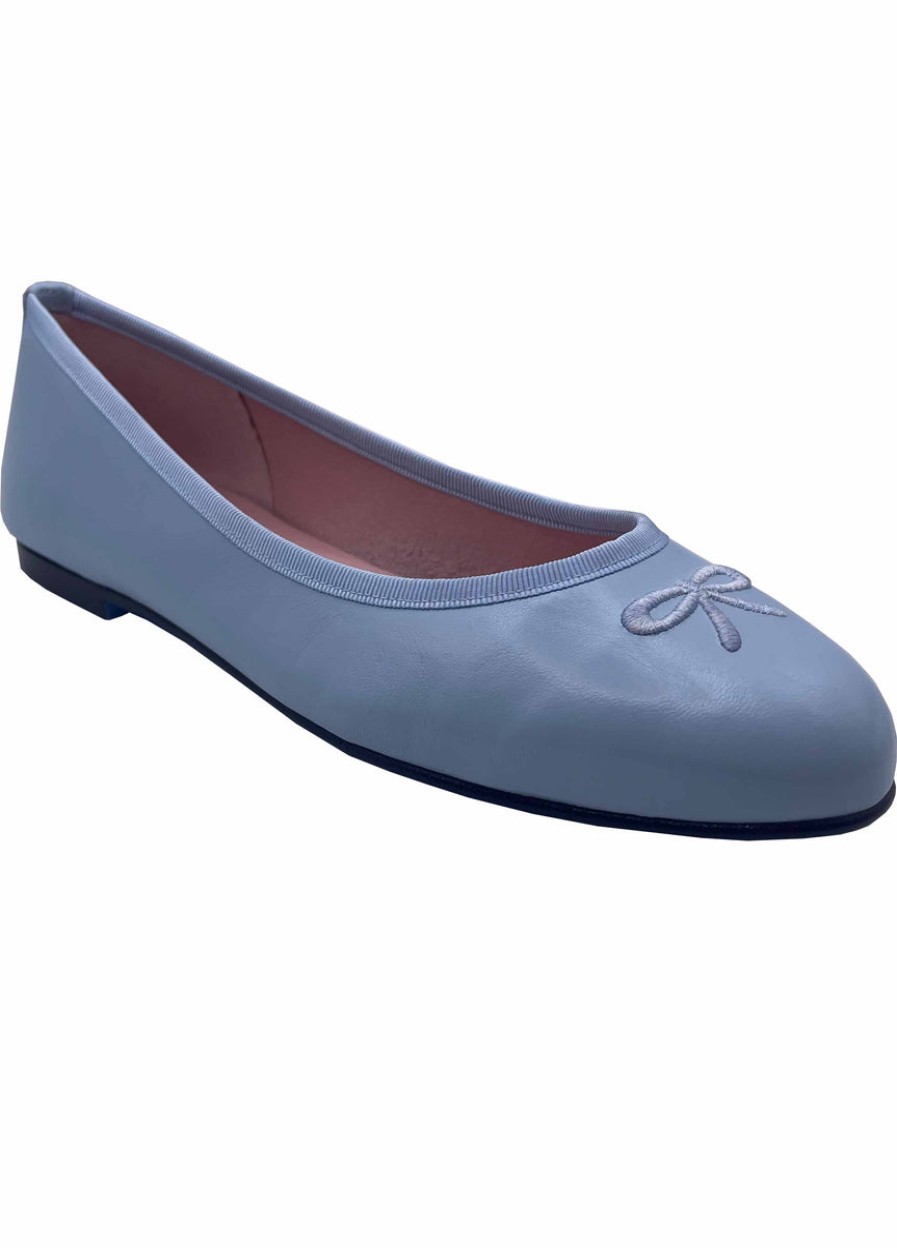 Flats French Sole | Kathy - Ibiza Blue Leather