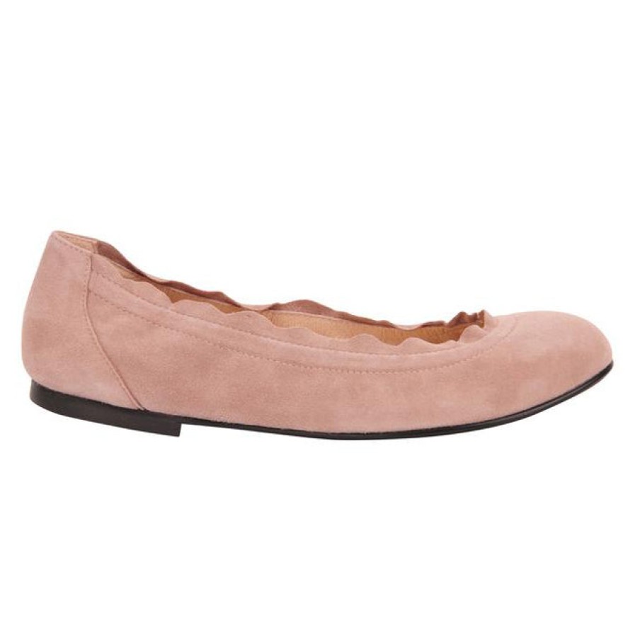 Flats French Sole | Cuff - Dusty Pink Suede