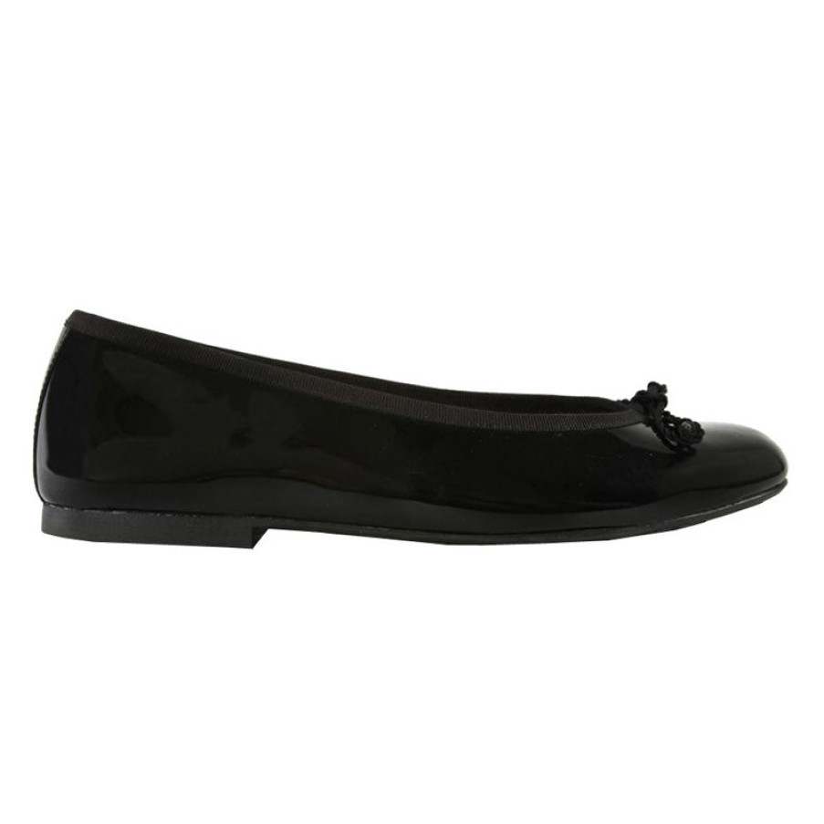 Flats French Sole | Pearl - Black Patent