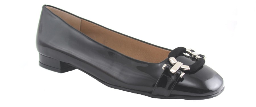 Flats French Sole | Drum 56 - Black Patent