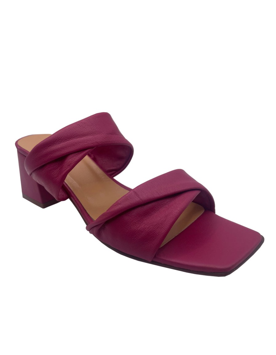 Flats French Sole | Lily - Fuchsia Leather