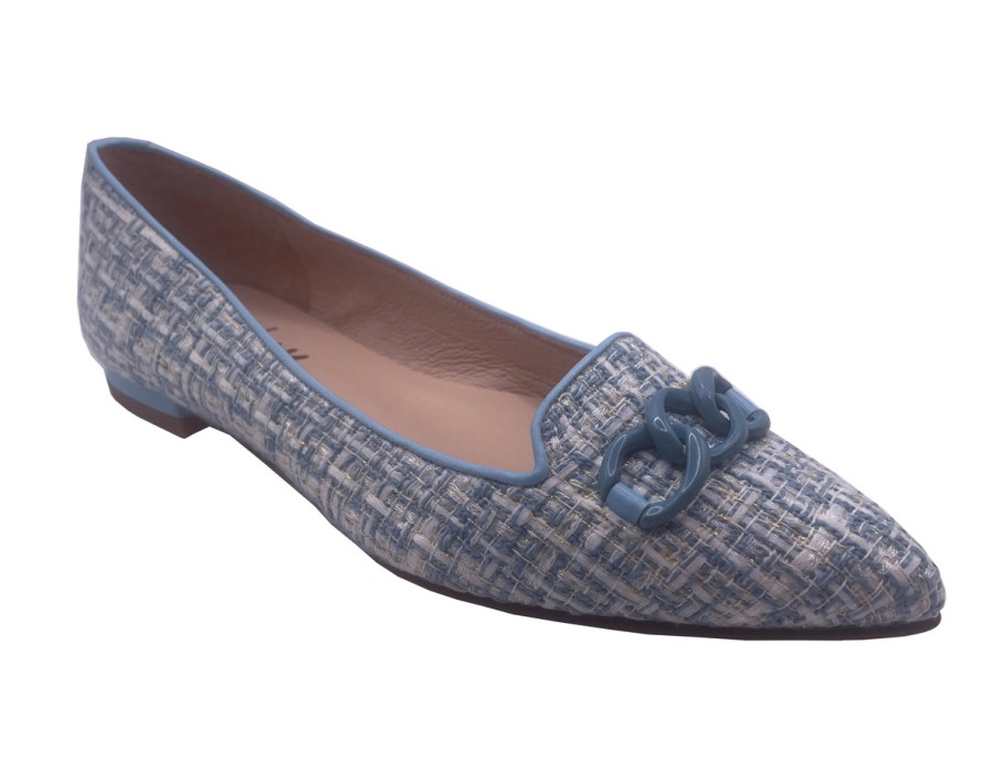 Flats French Sole | Lilah - Blue Tweed