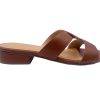 Flats French Sole | Katrina - Cognac Leather