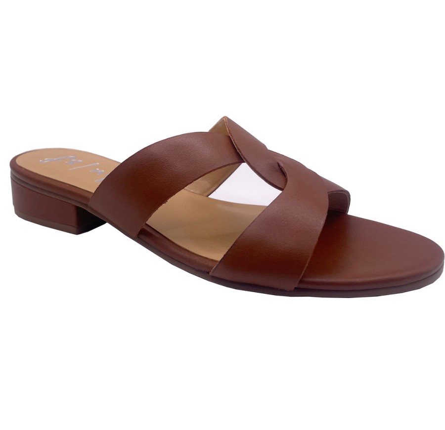 Flats French Sole | Katrina - Cognac Leather