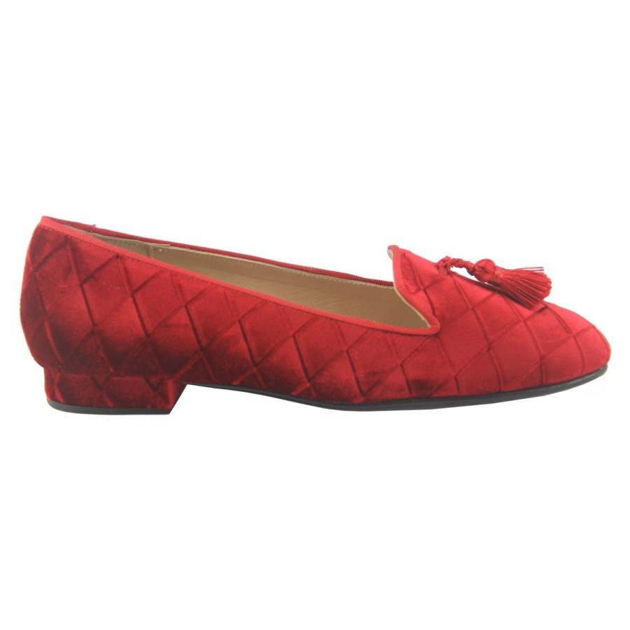 Entire Collection French Sole | Eloise - Red Quilt Velvet