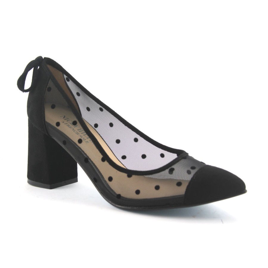 Nicky Hilton Collection French Sole | Holly - Black Dot Mesh