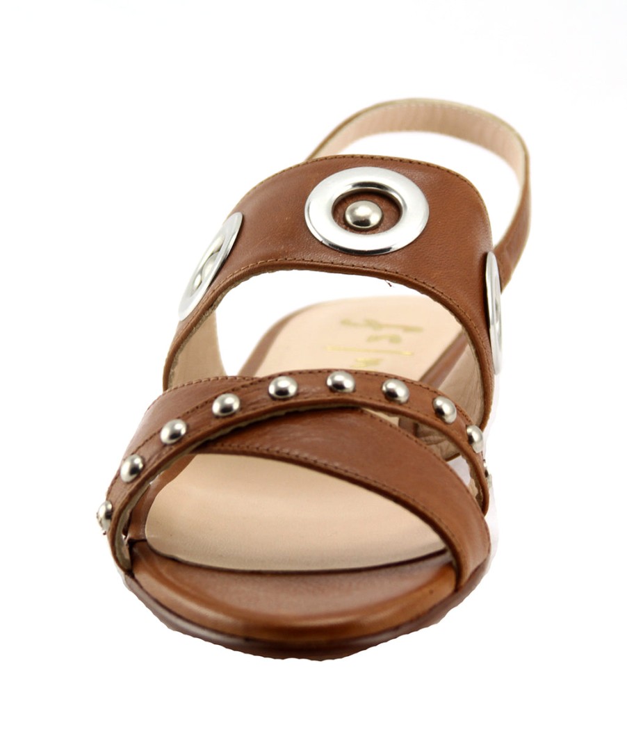 Flats French Sole | Farla - Cognac Leather