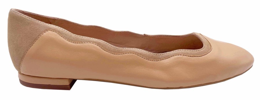 Flats French Sole | Gambler - Beige Leather