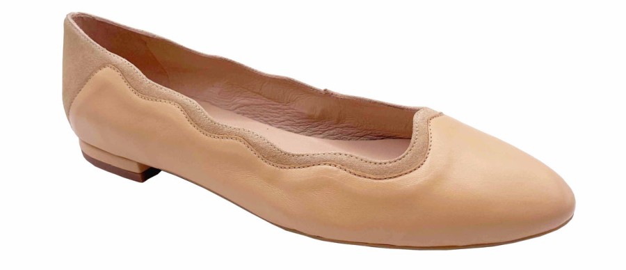 Flats French Sole | Gambler - Beige Leather