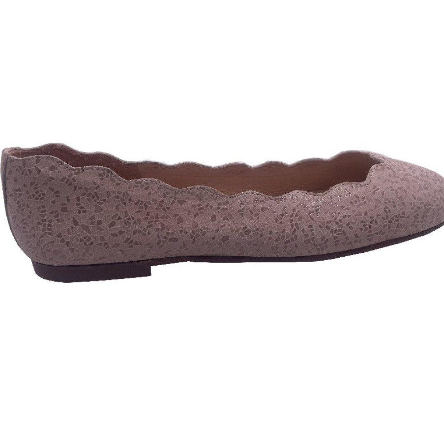 Flats French Sole | Jigsaw - True Nude Mosaic Suede