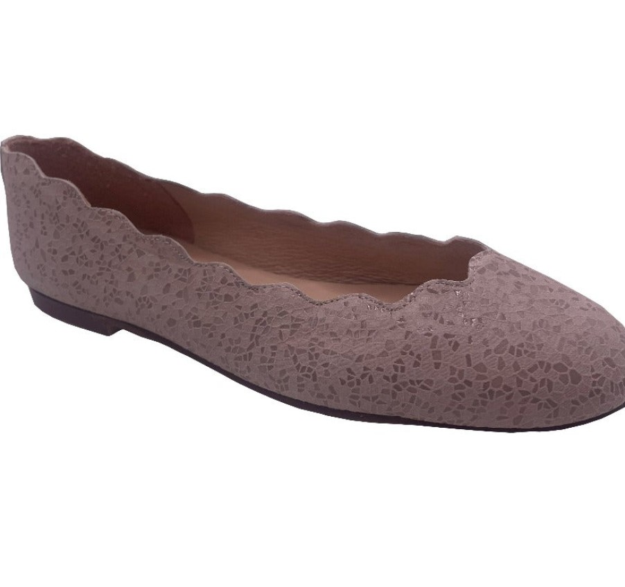 Flats French Sole | Jigsaw - True Nude Mosaic Suede