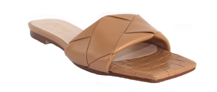 Flats French Sole | Jolene - Caffe Leather