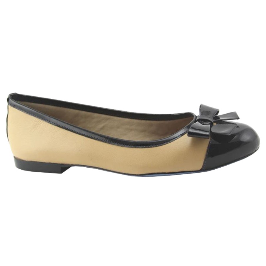 Flats French Sole | Whitney - Beige-Black Napa