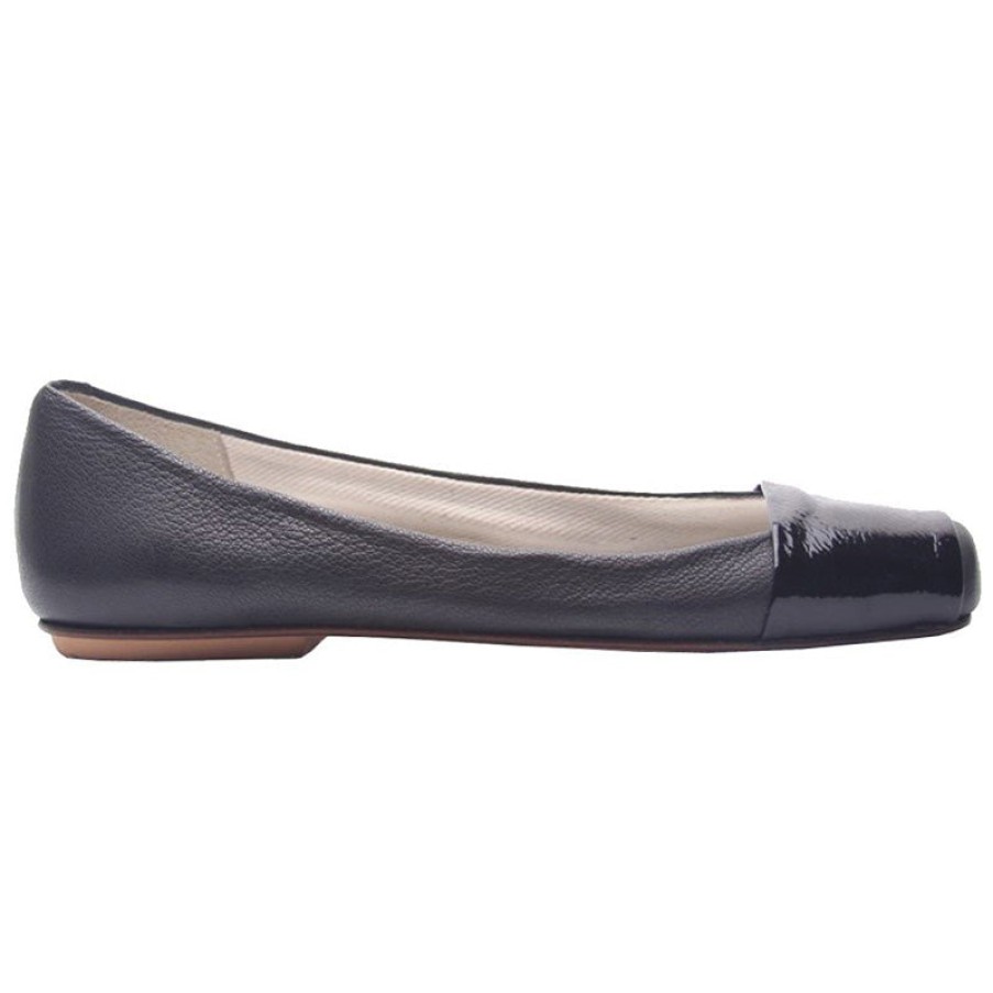 Flats French Sole | Via - Black Leather