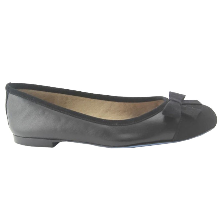 Flats French Sole | Whitney - Black Napa-Suede