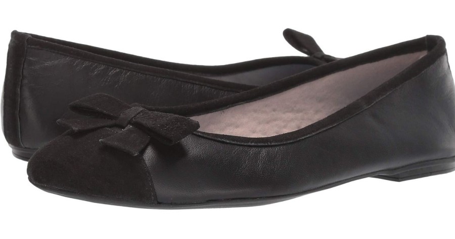 Flats French Sole | Whitney - Black Napa-Suede