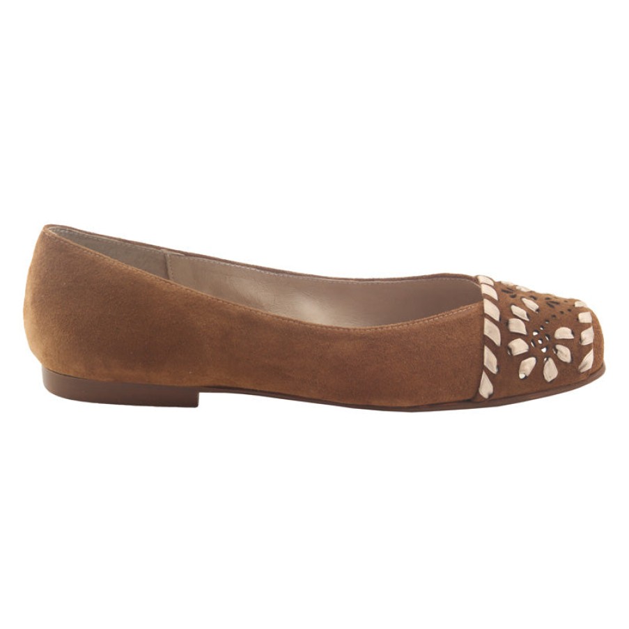 Flats French Sole | Deuce - Cognac Suede