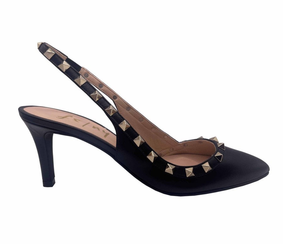 Heels French Sole | Jaclyn - Black Leather